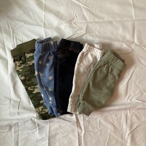 5 Pairs Pants 0-3 Month Carter’sCat and Jack Garanimals Bundle